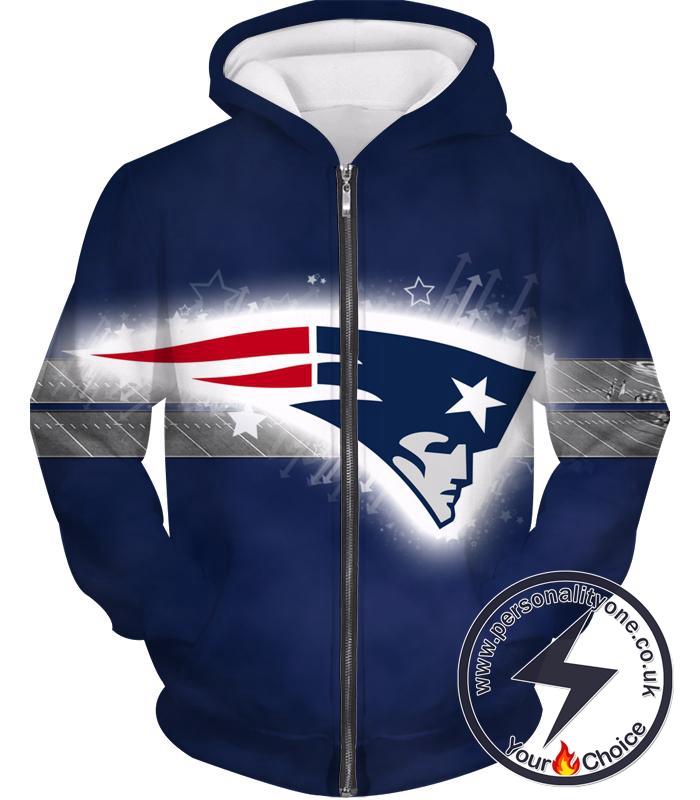 New England Patriots Symbol Logo Zip Up Hoodie - Fashion 3D Zip Up Hoodies And Clothing